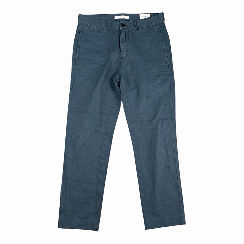 Billy Reid Leonard Herringbone Pants 30(31)x28 Casual Blue Cotton/Linen Blend